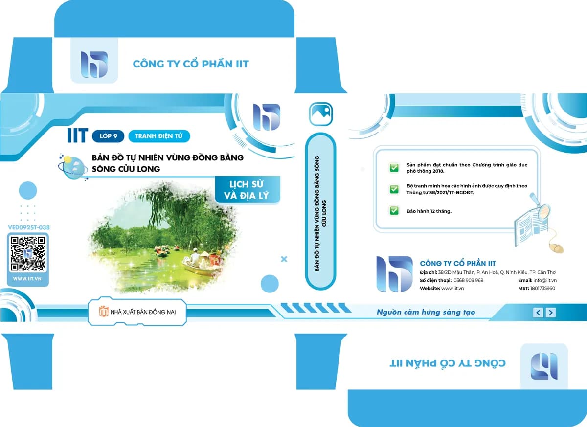 Tranh điện tử - Bản đồ tự nhiên vùng Đồng bằng sông Cửu Long