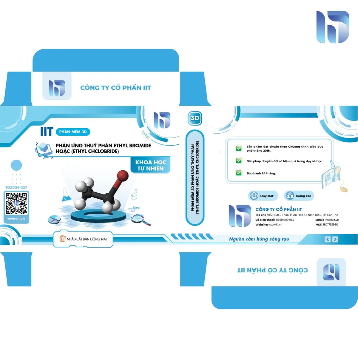 Phần mềm 3D phản ứng thuỷ phân ethyl bromide hoặc (ethyl chclobride)